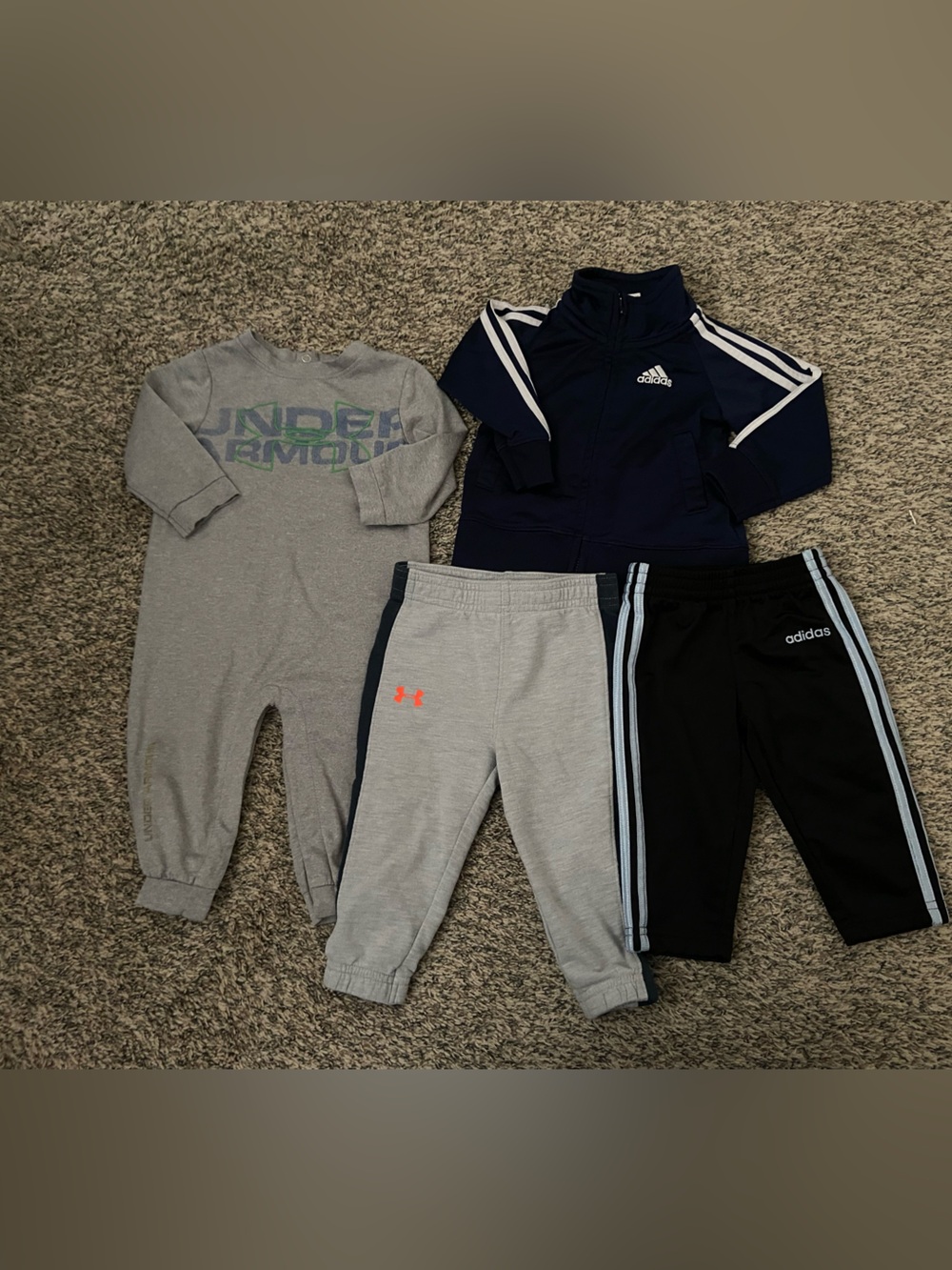 Under Armour Gray Kids Jogger Pants with Neon Accent
